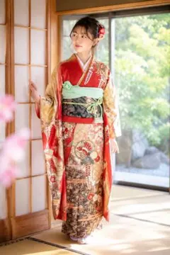 成人式 振袖 フルセット 正絹 中古元値25万円 クリーニング済 美品 