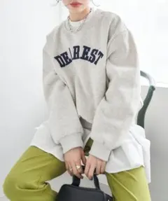 チャコ クローゼット スウェット カレッジ ロゴ トレーナー 裏起毛 グレー F