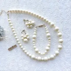 ハンドメイドアクセサリー　マットパールアクセサリー　3点セット♪