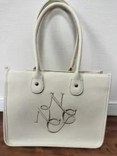 NICE CLAUP ホワイト トートバッグ