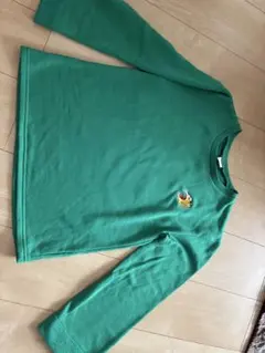 緑色 刺繍デザイン 長袖カットソー 150