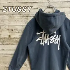 198【人気即完売品】ステューシー♧ビッグロゴ　ジップアップ美品パーカー