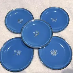 たち吉　銘々皿　5枚　ブルー草花