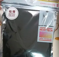 ユニクロ ヒートテック VネックT(九分袖) エクストラウォーム ブラック