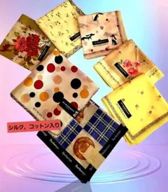 新品 未使用　BURBERRY, ハンカチセット シルク、コットン入り