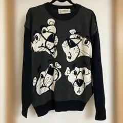 カステルバジャック ITALY製 90s ニット ピンクパンサー セーター 総柄