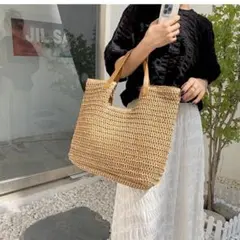 大容量かごトートバッグ夏コーデ✦オシャレデートにぴったり