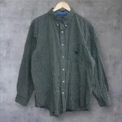 CHAPS 長袖シャツ チェック柄 グリーン XL