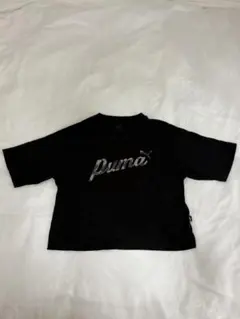 Puma ブラック クロップドTシャツ
