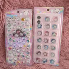 もちもちぱんだ　ストーンつき　ジュエルプチドロップ　おはじきシール