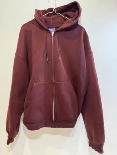 Champion バーガンディ ジップアップパーカー L