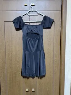 キャバ嬢黒 オフショルダー カットアウト ミニワンピース胸空き^_−☆