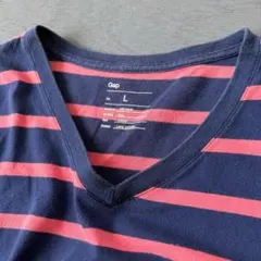 OLD GAP ギャップ Vネック ボーダーT Lサイズ