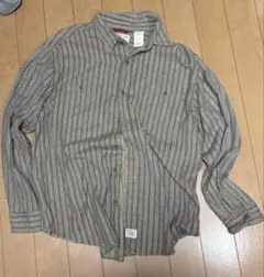 ストライプ柄 コットン長袖シャツ