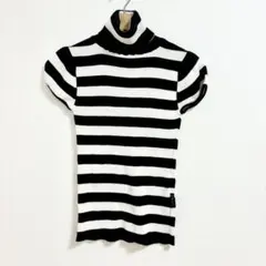 Agnes b 半袖ボーダータートルネックニット　アニエスベー　半袖ニット