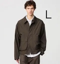 【新品・タグ付き】ユニクロC コットンショートブルゾン ダークブラウン L