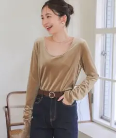 KOBE LETTUCE 神戸レタス　2wayベロアトップス　ベージュ