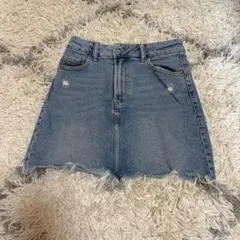 デニムミニスカート 切りっぱなし