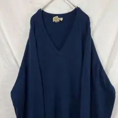 USA製 90s エルエルビーン L.L.bean Vネック コットン ニット