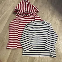 comme ca ism ボーダー　ロンT simple free モックネック
