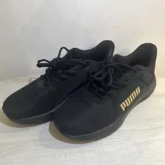 美品 PUMA プーマ レディース スニーカー 25cm ブラック ゴールド