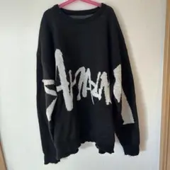 XXL 黒 グラフィックニット