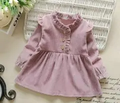 い*ご様 コーデュロイ ワンピース パープル 80