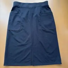 4L 大きいサイズ ウエスト総ゴム タイトスカート ポケット スリット