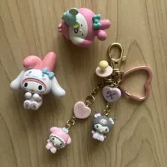 サンリオ　マイメロ　クロミ　ベビーチャーム　フィギュア
