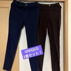 UNIQLO ヒートテックウルトラストレッチレギンスパンツ　ブルー&ブラウン