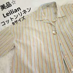 美品☆レリアン　Leilian コットンリネン　薄手　ブラウスシャツ　M　9