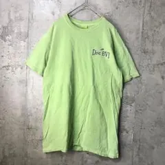 B1235古着　Tシャツ バックプリント　黄緑　90s Y2K
