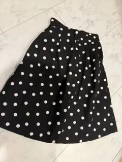 ジョイントワークス　IENAフレアスカート 黒白水玉模様 36