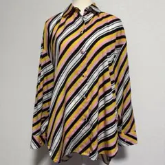 MSGM MILANO ストライプブラウス 38 イタリア製 総柄シャツのサムネイル