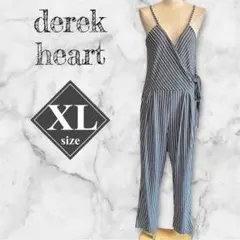 【新品】derek heart ストライプ オールインワン サロペット XL