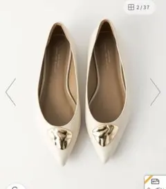 ポインテッド バックル フラットシューズ / パンプス -晴雨兼用-