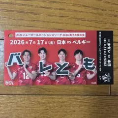 バレとも オリジナルチケット風カード ベルギー7/17 男子バレーボール
