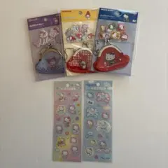 ポップデコパーティー プチパース付きフレークシール キティ マイメロ クロミ