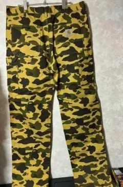 A BATHING APE×カーハート　パンツ　黄カモのサムネイル