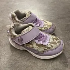 バースデイ　パープル　レース　フリル　スニーカー