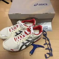 ASICS スパイク・シューズ ホワイト/レッド/ブラック