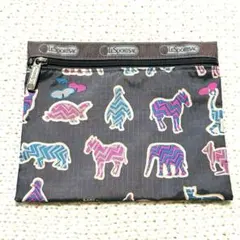 LeSportsac レスポートサック 動物柄 フラットポーチ