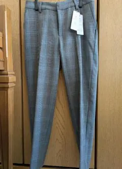 新品タグ付　GALLORIAテーパードパンツ コバルトブルーとグレーのチェック