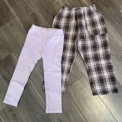 BREEZE レギンスパンツ チェックのシェフパンツ 2枚セット