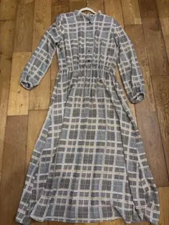 レプシィム バンドカラー フロントボタン ロングワンピース