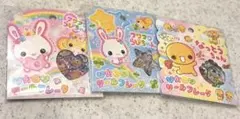 おはじき シール フレーク フワフワらびちゃん なっとうちゃん 3点セット