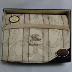 ✿Burberrysホースロゴペイズリーワイドロングサイズ 綿毛布未使用保管✿