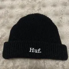 Huf 黒 ニット帽 Fuck It刺繍