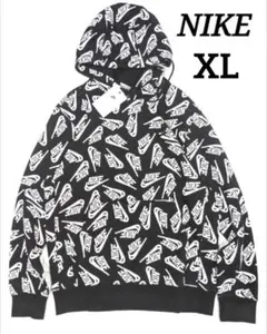 ナイキ NIKE XLサイズ メンズ 裏起毛 プルオーバーフーディ 総柄