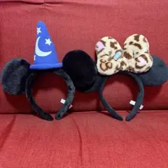 ディズニー ミニー ヒョウ柄 レオパード柄 カチューシャ　ミッキー　セット